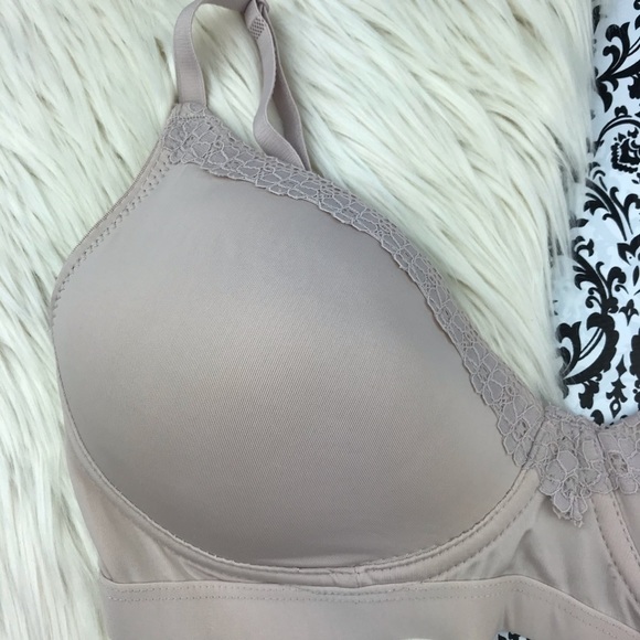 NWT : Rene Rofe : size : 36C : Blush pale light Pink Floral Lace Bra - Picture 3 of 8